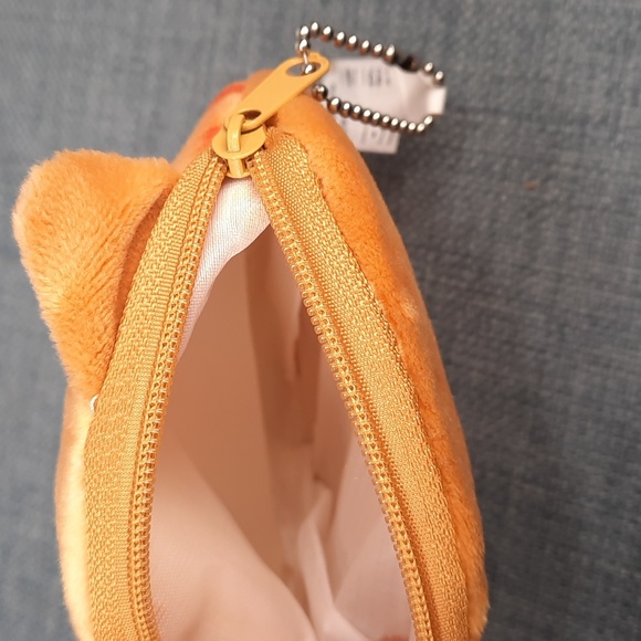 Bug Eyed Sad Grumpy Cat Coin Purse Key Chain Purse Backpack Charm Cute Soft - Picture 3 of 4